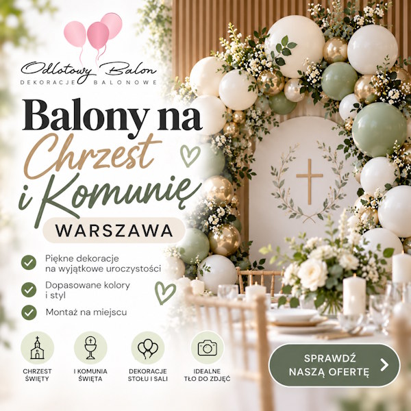balony na chrzest Warszawa